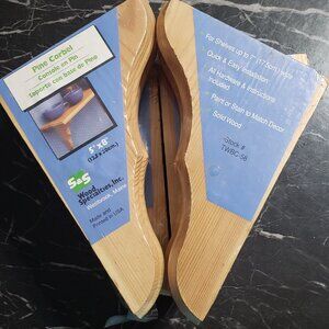 6 Pine Corbels ,unfinished. 5"x8", ready to hang shelves up to 7' long.